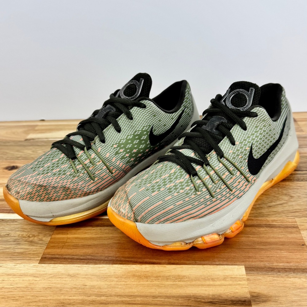 Nike KD 8 VIII‎ Boys Youth Basketball Shoes Sneakers Green Orange Black 6Y